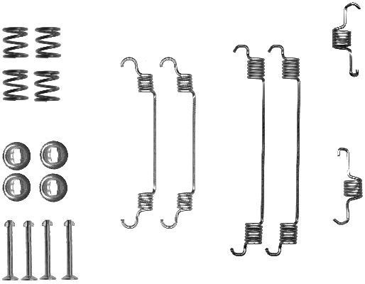 HELLA 8DZ 355 200-681 Accessory Kit, brake shoes SPLASH 1.3 CDTI (A5B 413D) 75 PS Diesel