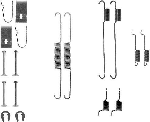 HELLA 8DZ 355 201-051 Accessory Kit, brake shoes SWIFT 1.3 4x4 (RS 413, ZD11S) 92 PS Petrol
