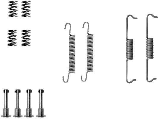HELLA 8DZ 355 201-871 Lisakomplekt, seisupiduriklotsid MULTIVAN 2.0 115 HP Bensiin 2015