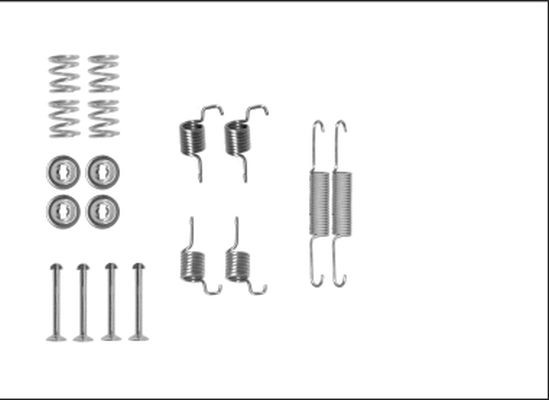 HELLA 8DZ 355 205-951 Brake shoe fitting kit COROLLA 2.2 D-4D (AUR10_) 177 PS Diesel 2009