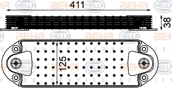 HELLA Engine oil cooler Article number: 8MO 376 906-471 cheaply