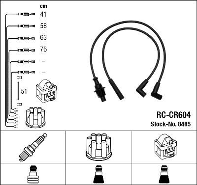 NGK Ignition Cable Kit Article number: 8485 cheaply