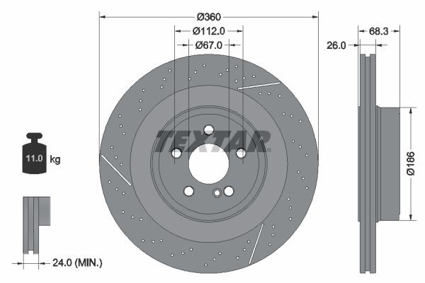 TEXTAR Brake disc Article number: 92283805 cheaply