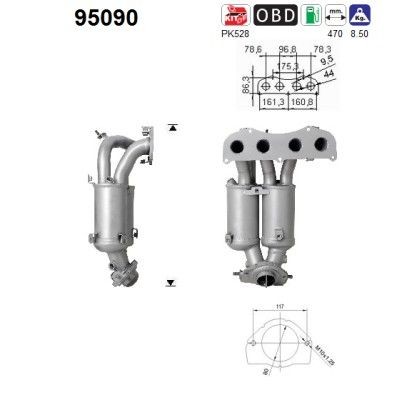 AS Catalytic converter Article number: 95090 cheaply
