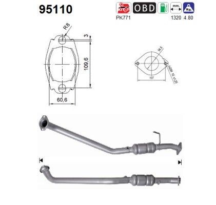 AS Catalytic converter Article number: 95110 cheaply