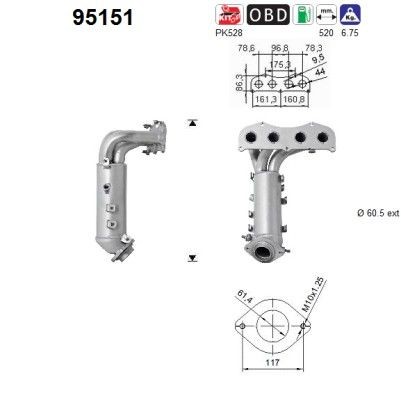AS Catalytic converter Article number: 95151 cheaply