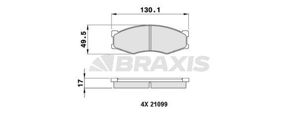 BRAXIS Комплект спирачно феродо, дискови спирачки артикулен номер: AA0226 евтино