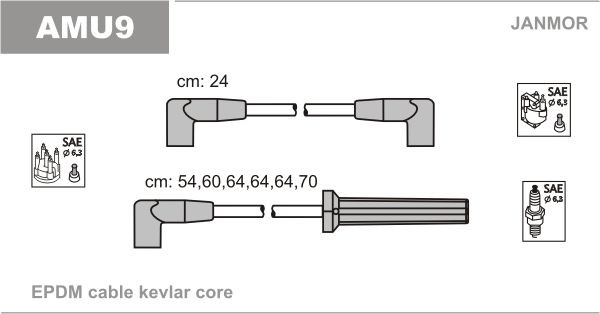 JANMOR Ignition Cable Kit Article number: AMU9 cheaply
