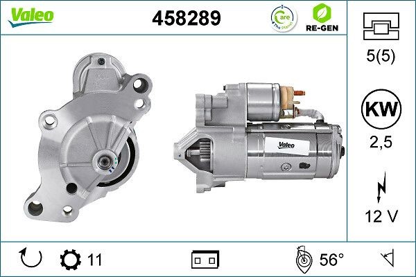 VALEO Starter motor Article number: 458289 cheaply