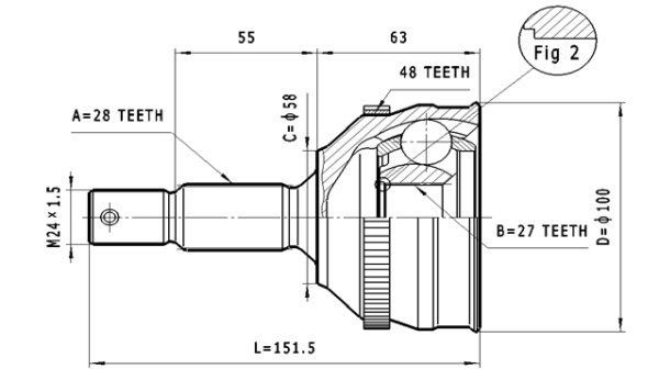 STATIM Joint kit, drive shaft Article number: C.107 cheaply