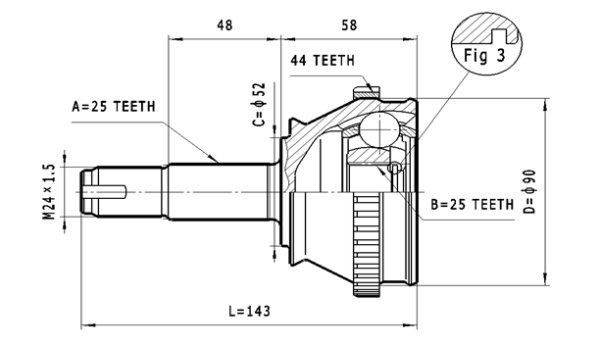 STATIM Joint kit, drive shaft Article number: C.162 cheaply