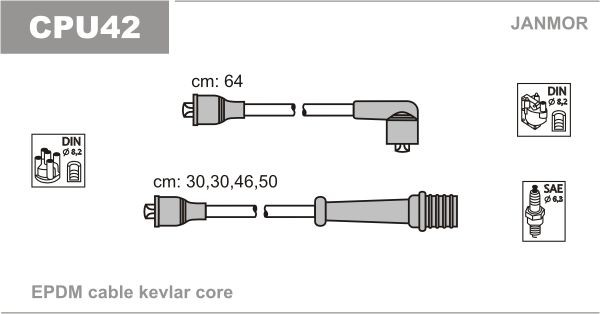 JANMOR Ignition Cable Kit Article number: CPU42 cheaply