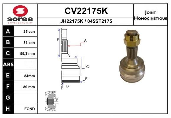 EAI Joint kit, drive shaft Article number: CV22175K cheaply