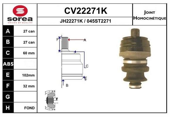 EAI Joint kit, drive shaft Article number: CV22271K cheaply