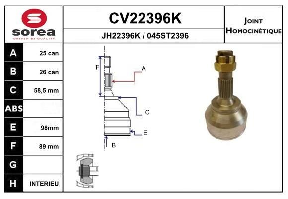 EAI Joint kit, drive shaft Article number: CV22396K cheaply