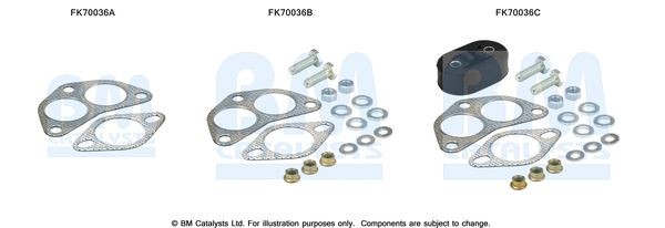 BM CATALYSTS Mounting Kit, exhaust pipe Article number: FK70036 cheaply