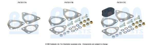 BM CATALYSTS Mounting Kit, exhaust pipe Article number: FK70117 cheaply