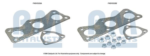BM CATALYSTS Mounting Kit, catalytic converter Article number: FK91533 cheaply