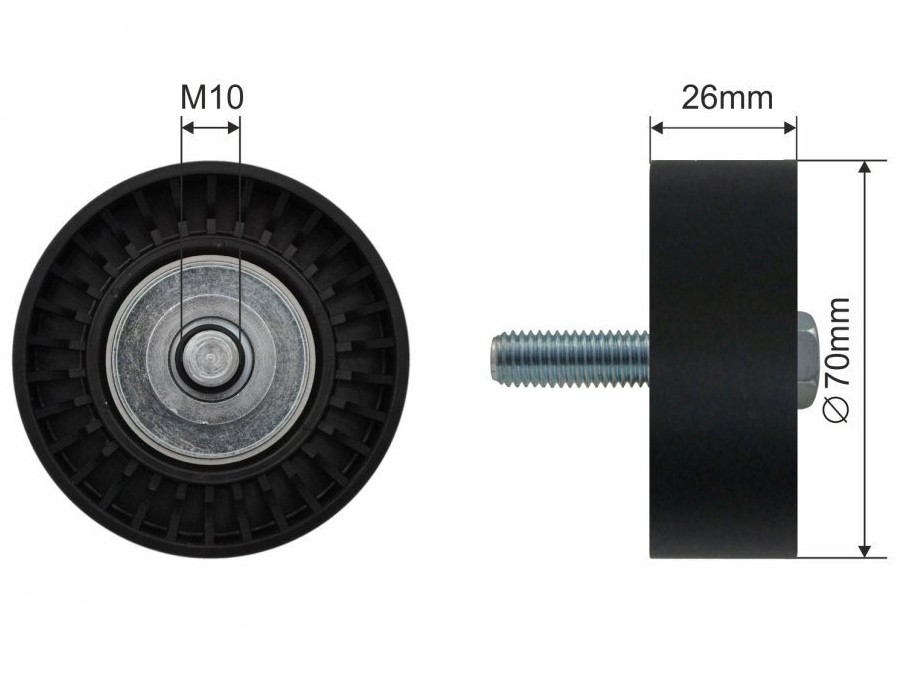 FAST Deflection / Guide Pulley, v-ribbed belt Article number: FT44530 cheaply