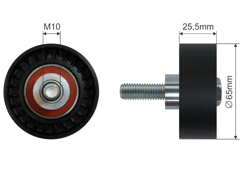 FAST Deflection / Guide Pulley, v-ribbed belt Article number: FT44538 cheaply