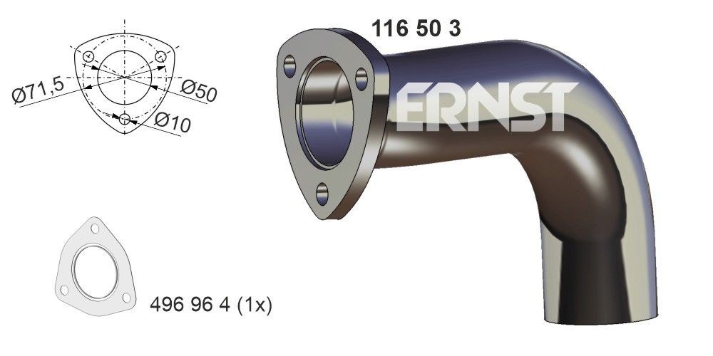 ERNST Exhaust Pipe Article number: 116503 cheaply