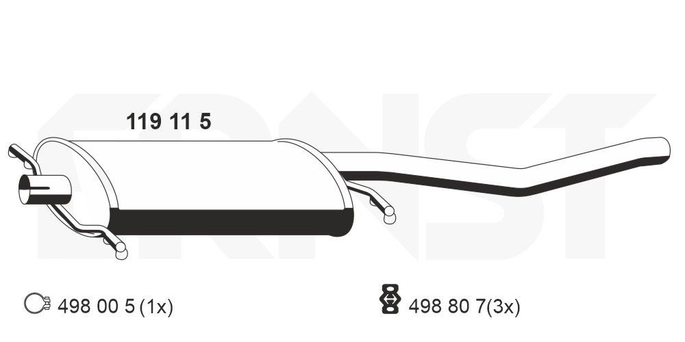 ERNST Rear silencer Article number: 119115 cheaply