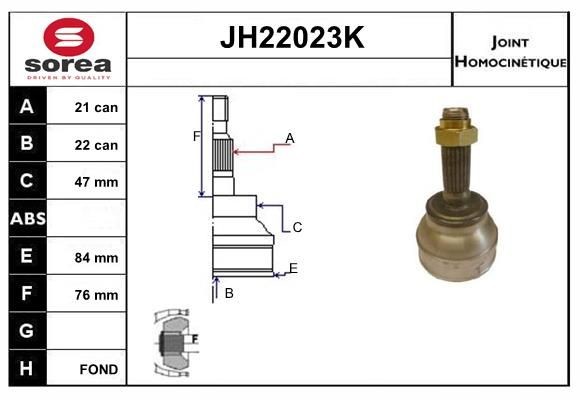 SNRA Joint kit, drive shaft Article number: JH22023K cheaply