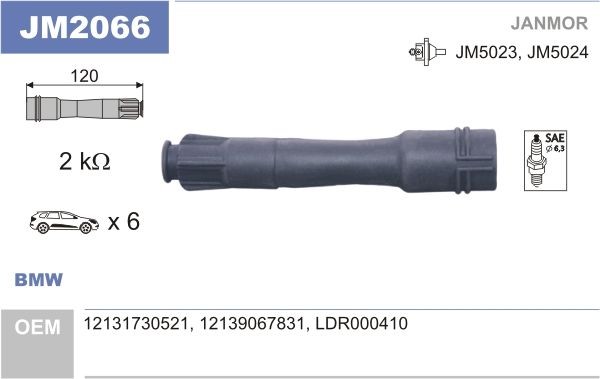 JANMOR JM2066 Plug, coil Z3 M 3.2 321 PS Petrol 2003