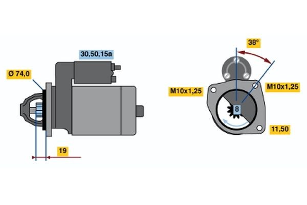 BOSCH Starter motor Article number: 0 986 012 271 cheaply