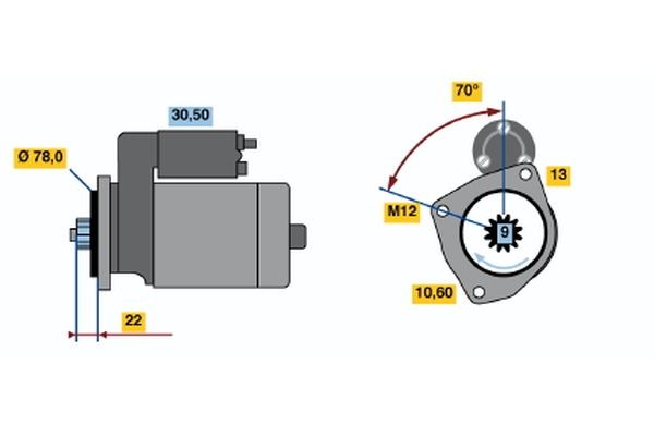 BOSCH Starter Artikli number: 0 986 016 161 soodsalt