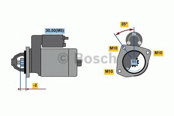 BOSCH Starter motor Article number: 0 986 023 850 cheaply