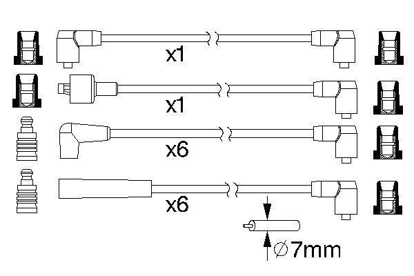 BOSCH Ignition Cable Kit Article number: 0 986 357 110 cheaply