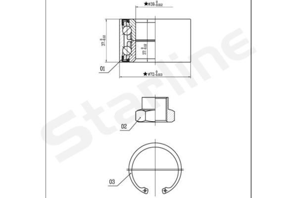 STARLINE Wheel bearing kit Article number: LO 01432 cheaply