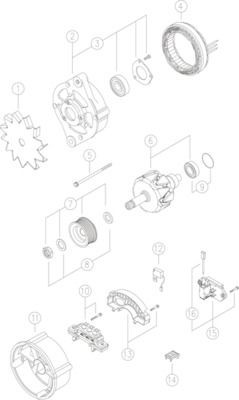 MAHLE ORIGINAL Alternator Article number: MG 244 cheaply