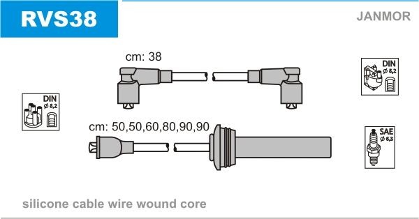 JANMOR Ignition Cable Kit Article number: RVS38 cheaply