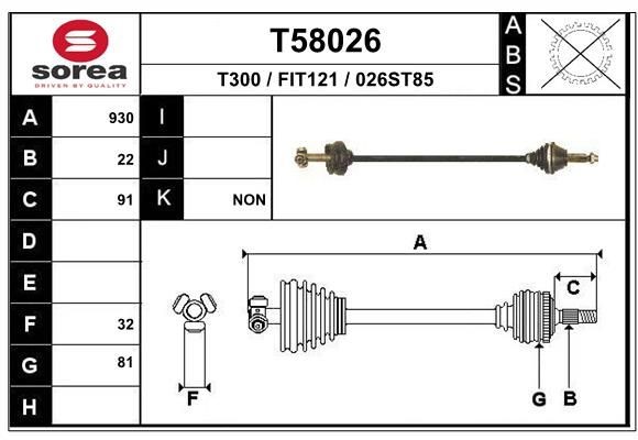 EAI Drive shaft Article number: T58026 cheaply