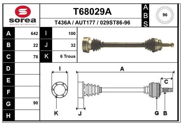 EAI Drive shaft Article number: T68029A cheaply