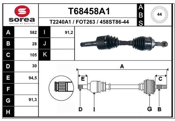 EAI Drive shaft Article number: T68458A1 cheaply