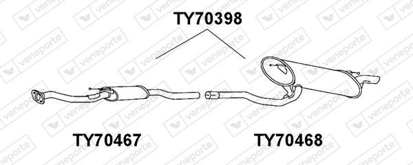 VENEPORTE Rear silencer Article number: TY70242 cheaply