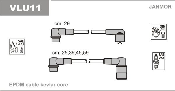 JANMOR Ignition Cable Kit Article number: VLU11 cheaply