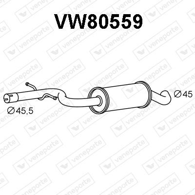 VENEPORTE Stredný tlmič výfuku číslo článku: VW80265 lacno