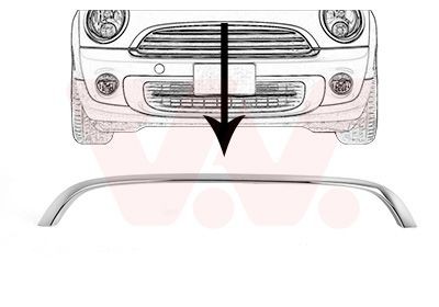 VAN WEZEL 0508518 Trim / Protective Strip, radiator grille Convertible 2.0 Cooper D 112 PS Diesel 2015