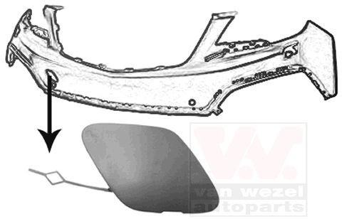 VAN WEZEL 3775587 Flap, tow hook MOKKA 1.6 CDTI (_76) 110 PS Diesel