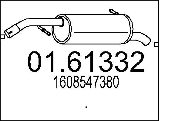 MTS Rear silencer Article number: 01.61332 cheaply
