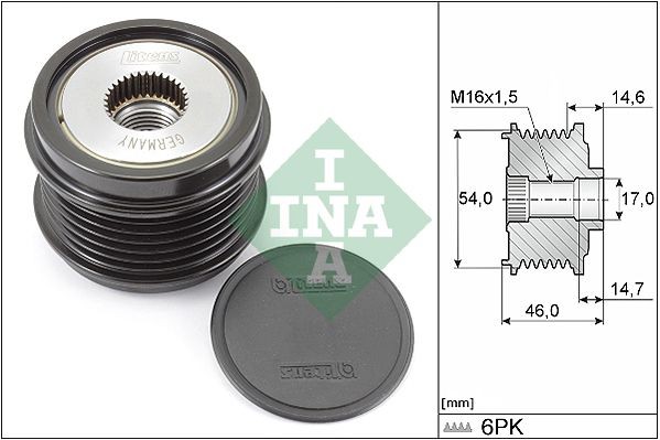 INA Alternator Freewheel Clutch Article number: 535 0308 10 cheaply
