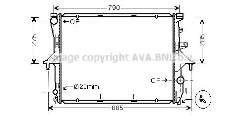 AVA COOLING SYSTEMS Engine radiator Article number: VN2199 cheaply
