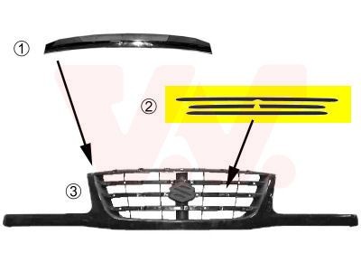 VAN WEZEL Trim / Protective Strip, radiator grille Article number: 5249518 cheaply