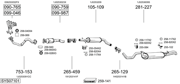 BOSAL Front Silencer Article number: 285-015 cheaply