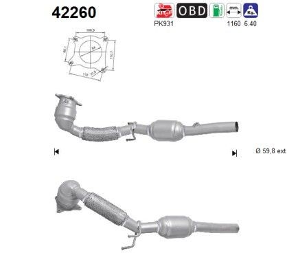 AS Catalytic converter Article number: 42260 cheaply