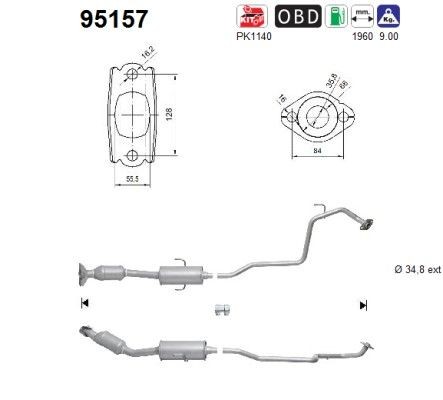 AS Catalytic converter Article number: 95157 cheaply